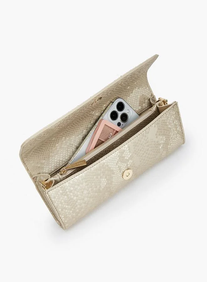 Flora Bella By Shoexpress GOLD Flora Bella Embellished Clutch With Chain Strap for Women | Best Price UAE